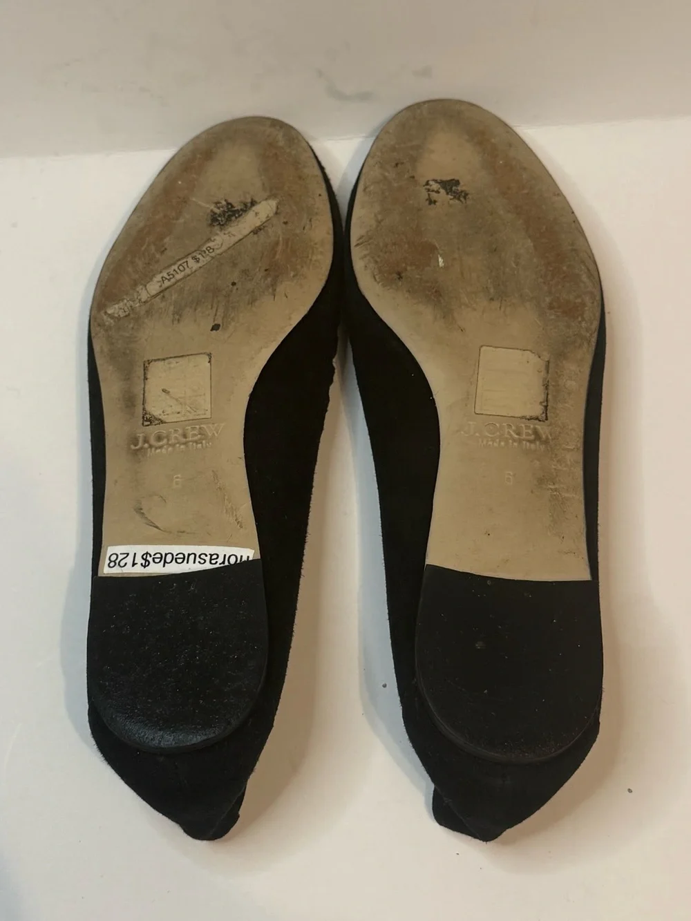 J. Crew Nora Suede Black Cut Out Ballet Flats 6